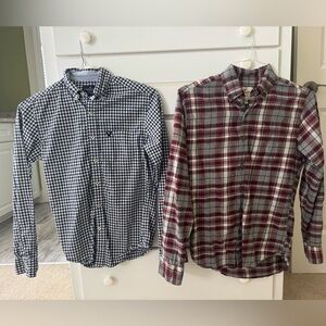 Lot of (2) American Eagle button down shirts XXS AND XS